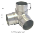 Eckfitting mit 3 Abg�ngen, 42,4/2,0 mm, 